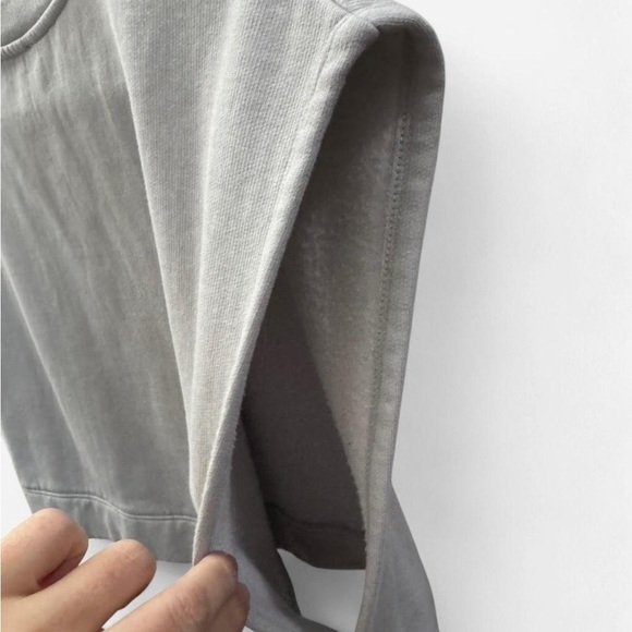 Zara Womens M Grey 80s remake Sleeveless Cropped Sweatshirt - Picture 3 of 4